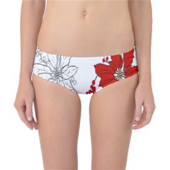 Poinsettia Flower Coloring Page Classic Bikini Bottoms by Simbadda