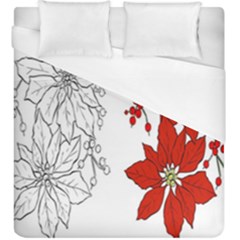 Poinsettia Flower Coloring Page Duvet Cover (king Size) by Simbadda