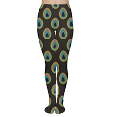 Peacock Inspired Background Women s Tights
