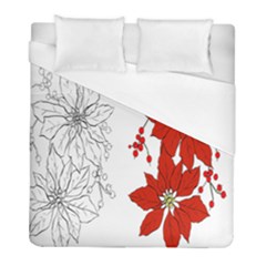Poinsettia Flower Coloring Page Duvet Cover (Full/ Double Size)
