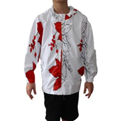 Poinsettia Flower Coloring Page Hooded Wind Breaker (kids) by Simbadda