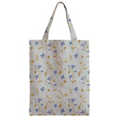 Vintage Hand Drawn Floral Background Zipper Classic Tote Bag by TastefulDesigns