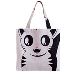 Meow Zipper Grocery Tote Bag by evpoe
