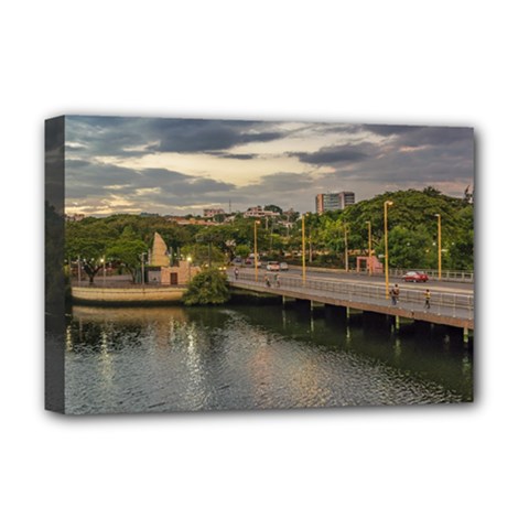 Estero Salado River Guayaquil Ecuador Deluxe Canvas 18  X 12   by dflcprints