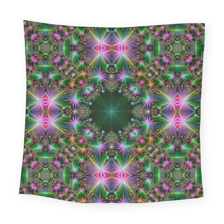 Digital Kaleidoscope Square Tapestry (Large)