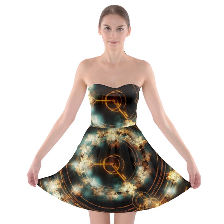 Science Fiction Energy Background Strapless Bra Top Dress