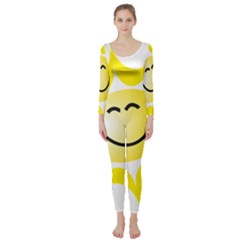 The Sun A Smile The Rays Yellow Long Sleeve Catsuit by Simbadda