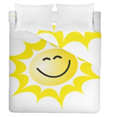 The Sun A Smile The Rays Yellow Duvet Cover Double Side (queen Size) by Simbadda