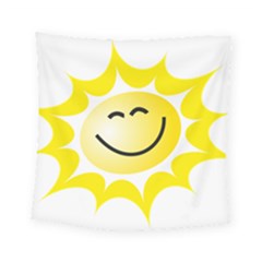 The Sun A Smile The Rays Yellow Square Tapestry (small) by Simbadda