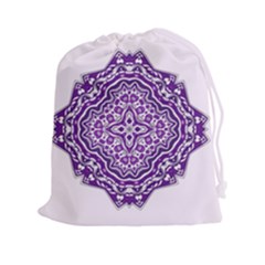 Mandala Purple Mandalas Balance Drawstring Pouches (xxl) by Simbadda