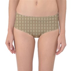 Pattern Background Brown Lines Mid-waist Bikini Bottoms by Simbadda