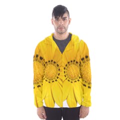 Transparent Flower Summer Yellow Hooded Wind Breaker (men) by Simbadda