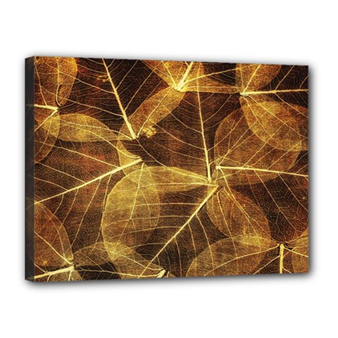 Leaves Autumn Texture Brown Canvas 16  X 12  by Simbadda