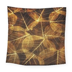 Leaves Autumn Texture Brown Square Tapestry (large)