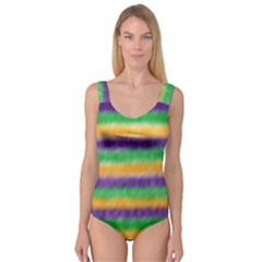 Mardi Gras Strip Tie Die Princess Tank Leotard  by PhotoNOLA