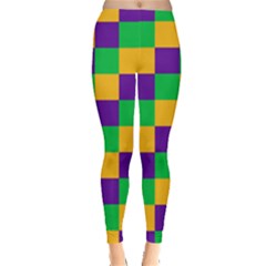 Mardi Gras Checkers Leggings  by PhotoNOLA