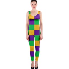 Mardi Gras Checkers Onepiece Catsuit by PhotoNOLA