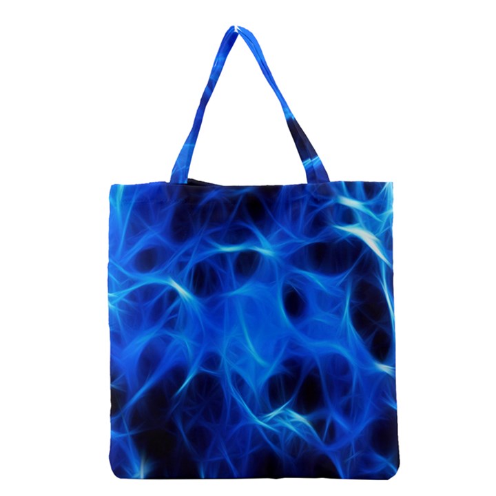 Blue Flame Light Black Grocery Tote Bag