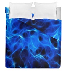 Blue Flame Light Black Duvet Cover Double Side (queen Size)