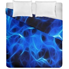 Blue Flame Light Black Duvet Cover Double Side (california King Size) by Alisyart