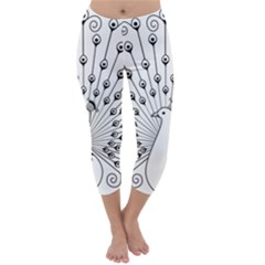 Bird Peacock Fan Animals Capri Winter Leggings 