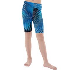 Waves Wave Water Blue Hole Black Kids  Mid Length Swim Shorts by Alisyart