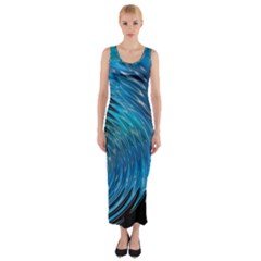 Waves Wave Water Blue Hole Black Fitted Maxi Dress by Alisyart