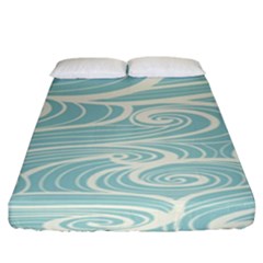 Blue Waves Fitted Sheet (King Size)