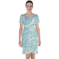 Blue Waves Short Sleeve Nightdress