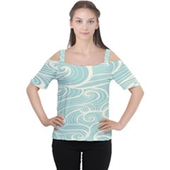 Blue Waves Women s Cutout Shoulder Tee