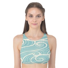 Blue Waves Tank Bikini Top