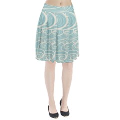 Blue Waves Pleated Skirt