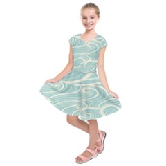 Blue Waves Kids  Short Sleeve Dress by Alisyart