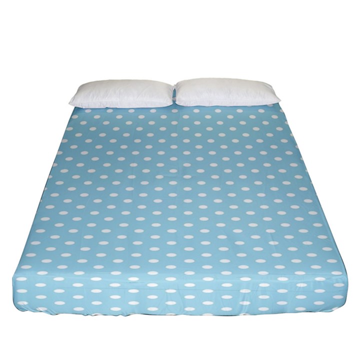 Circle Blue White Fitted Sheet (California King Size)