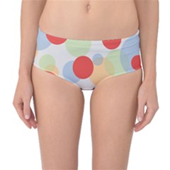 Contrast Analogous Colour Circle Red Green Orange Mid-waist Bikini Bottoms