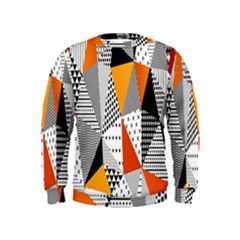 Contrast Hero Triangle Plaid Circle Wave Chevron Orange White Black Line Kids  Sweatshirt by Alisyart