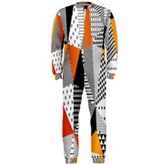 Contrast Hero Triangle Plaid Circle Wave Chevron Orange White Black Line Onepiece Jumpsuit (men)  by Alisyart