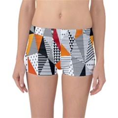 Contrast Hero Triangle Plaid Circle Wave Chevron Orange White Black Line Reversible Bikini Bottoms