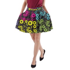 Circle Ring Color Purple Pink Yellow Blue A-line Pocket Skirt by Alisyart