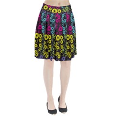 Circle Ring Color Purple Pink Yellow Blue Pleated Skirt