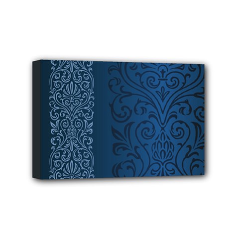 Fabric Blue Batik Mini Canvas 6  X 4  by Alisyart