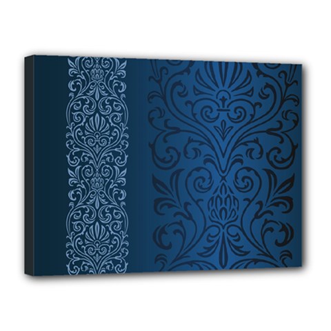 Fabric Blue Batik Canvas 16  X 12 