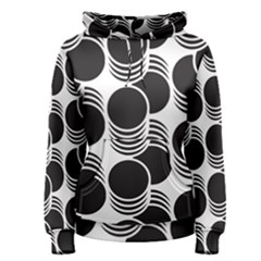 Floral Geometric Circle Black White Hole Women s Pullover Hoodie