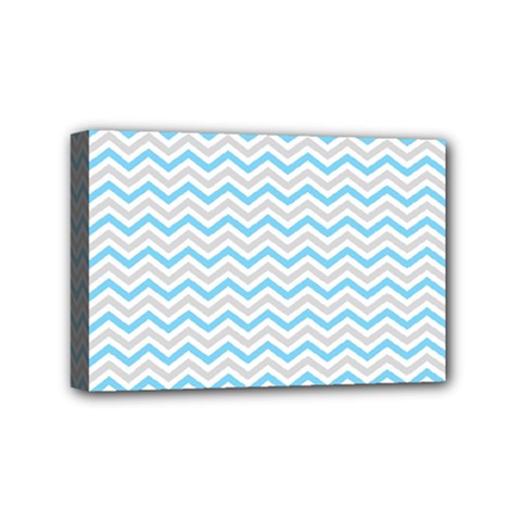 Free Plushie Wave Chevron Blue Grey Gray Mini Canvas 6  X 4  by Alisyart