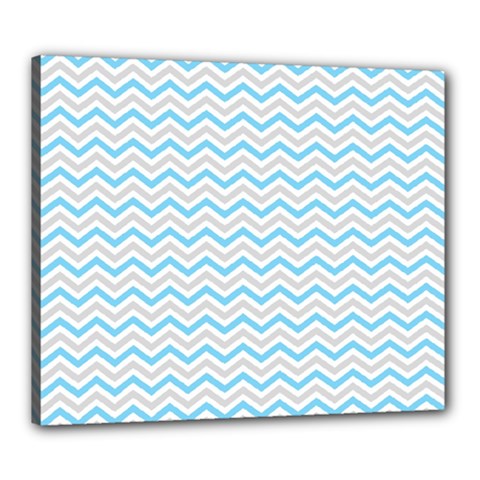 Free Plushie Wave Chevron Blue Grey Gray Canvas 24  X 20 