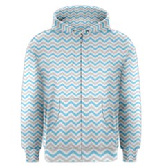 Free Plushie Wave Chevron Blue Grey Gray Men s Zipper Hoodie by Alisyart