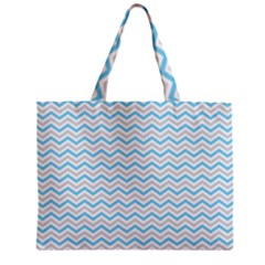 Free Plushie Wave Chevron Blue Grey Gray Zipper Mini Tote Bag by Alisyart