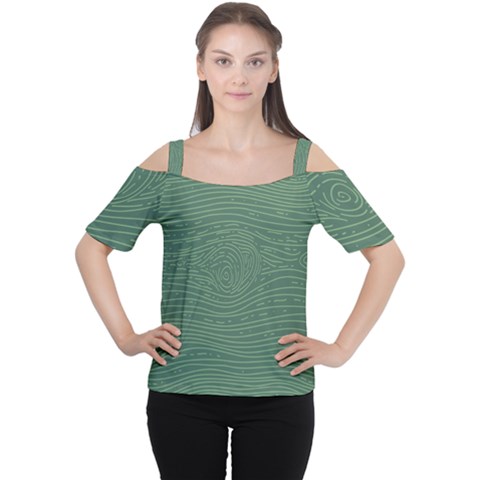 Illustration Green Grains Line Women s Cutout Shoulder Tee by Alisyart