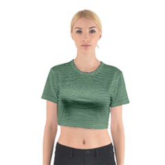 Illustration Green Grains Line Cotton Crop Top