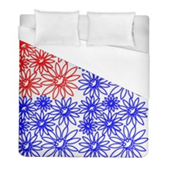 Flower Floral Smile Face Red Blue Sunflower Duvet Cover (full/ Double Size)